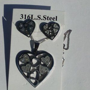 Heart jewelry set